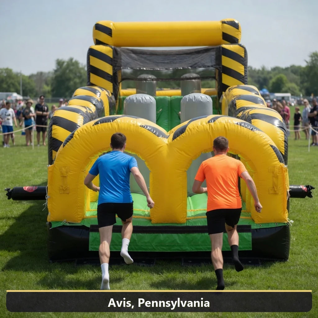 Inflatable obstacle course rental for events in Avis, Pennsylvania