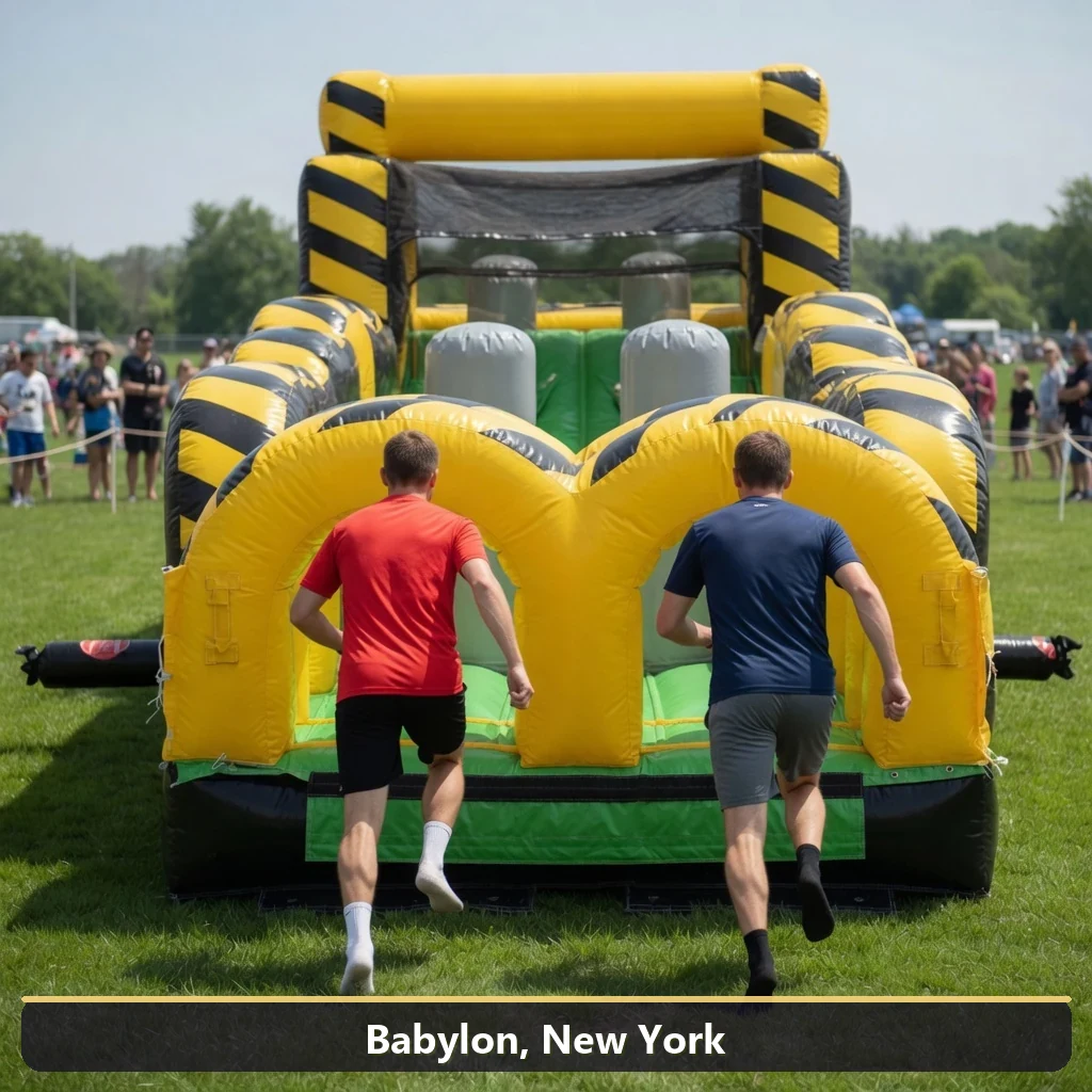Inflatable obstacle course rental for events in Babylon, New York