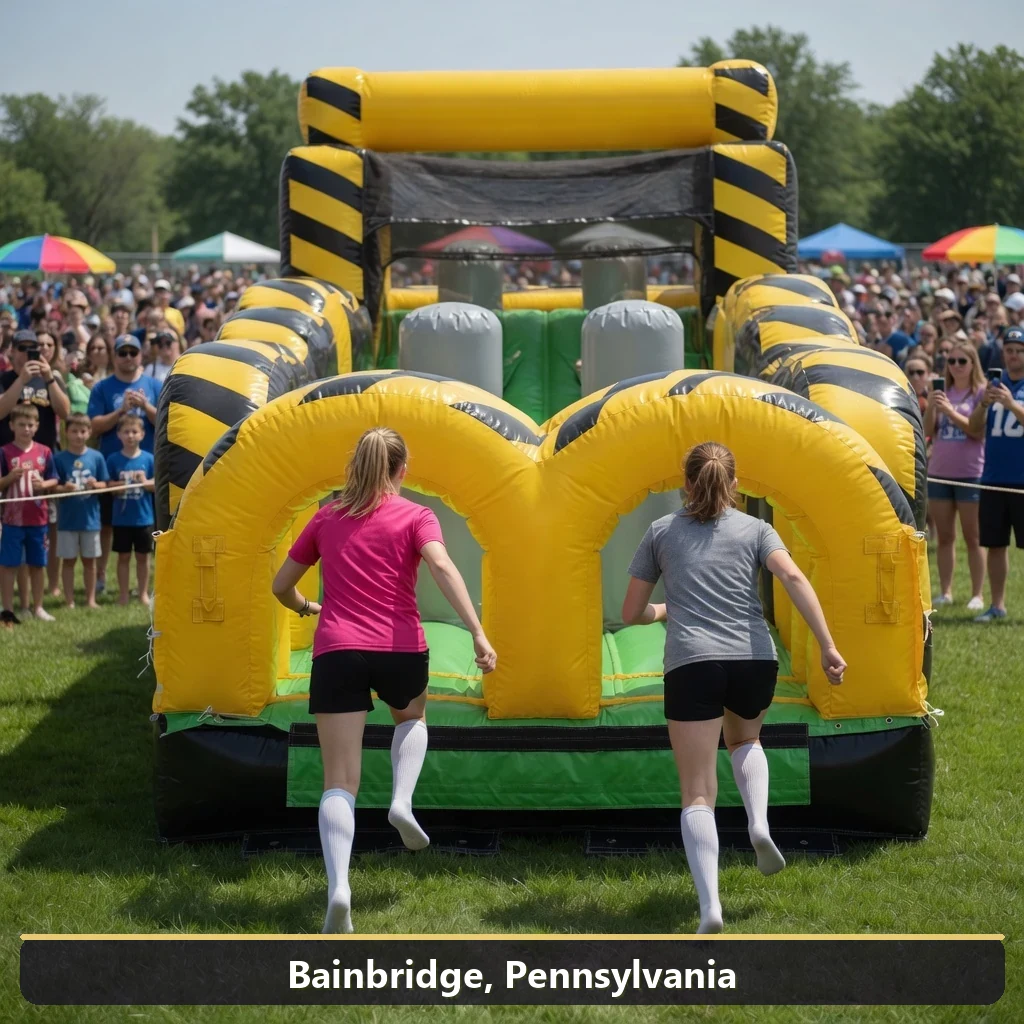 Inflatable obstacle course rental for events in Bainbridge, Pennsylvania