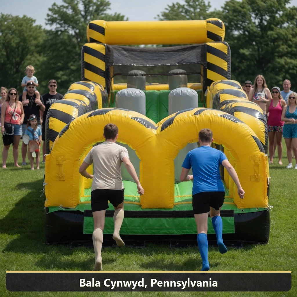 Inflatable obstacle course rental for events in Bala Cynwyd, Pennsylvania