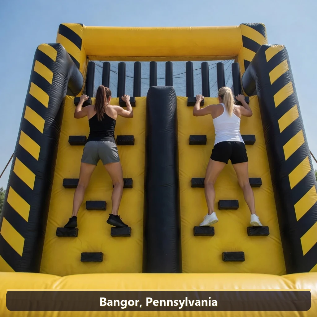 Inflatable obstacle course rental for events in Bangor, Pennsylvania