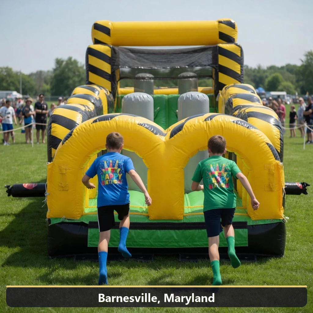 Inflatable obstacle course rental for events in Barnesville, Maryland