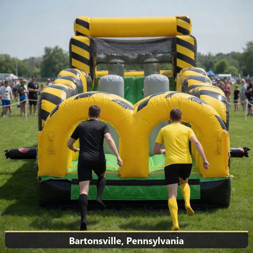 Inflatable obstacle course rental for events in Bartonsville, Pennsylvania