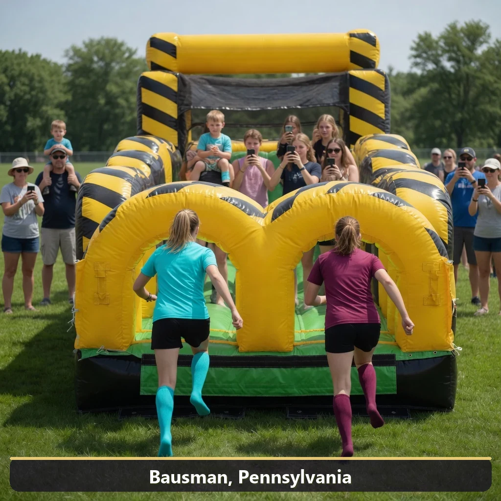 Inflatable obstacle course rental for events in Bausman, Pennsylvania