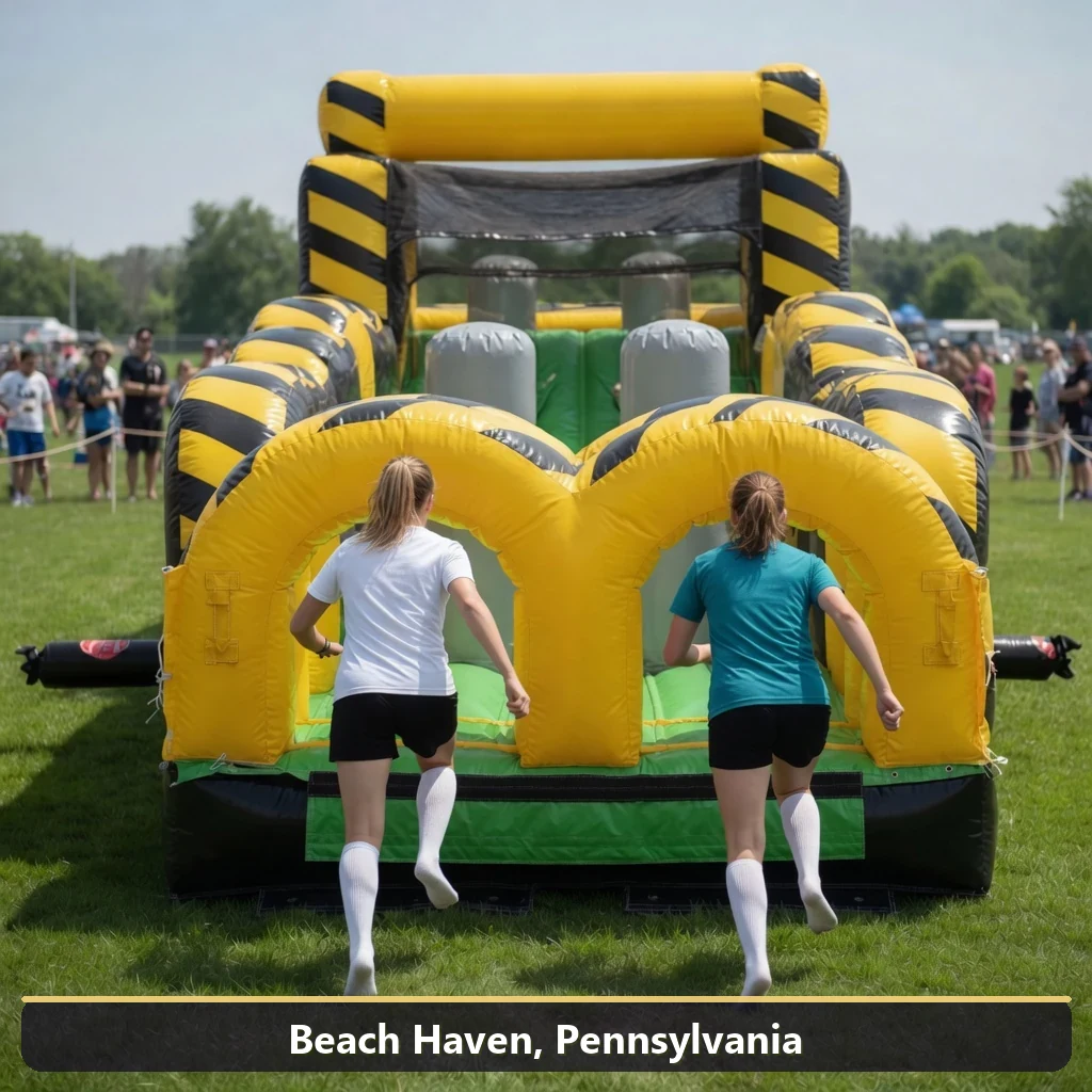 Inflatable obstacle course rental for events in Beach Haven, Pennsylvania