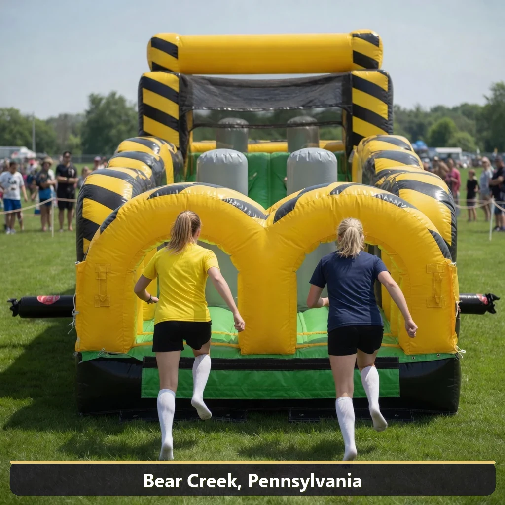 Inflatable obstacle course rental for events in Bear Creek, Pennsylvania