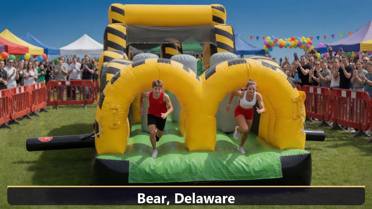 Inflatable obstacle course rental for events in Bear, Delaware