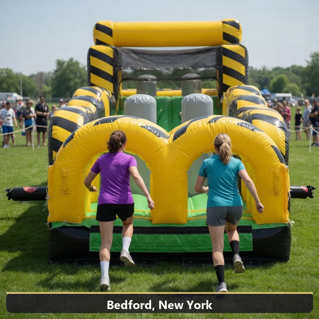 Inflatable obstacle course rental for events in Bedford, New York