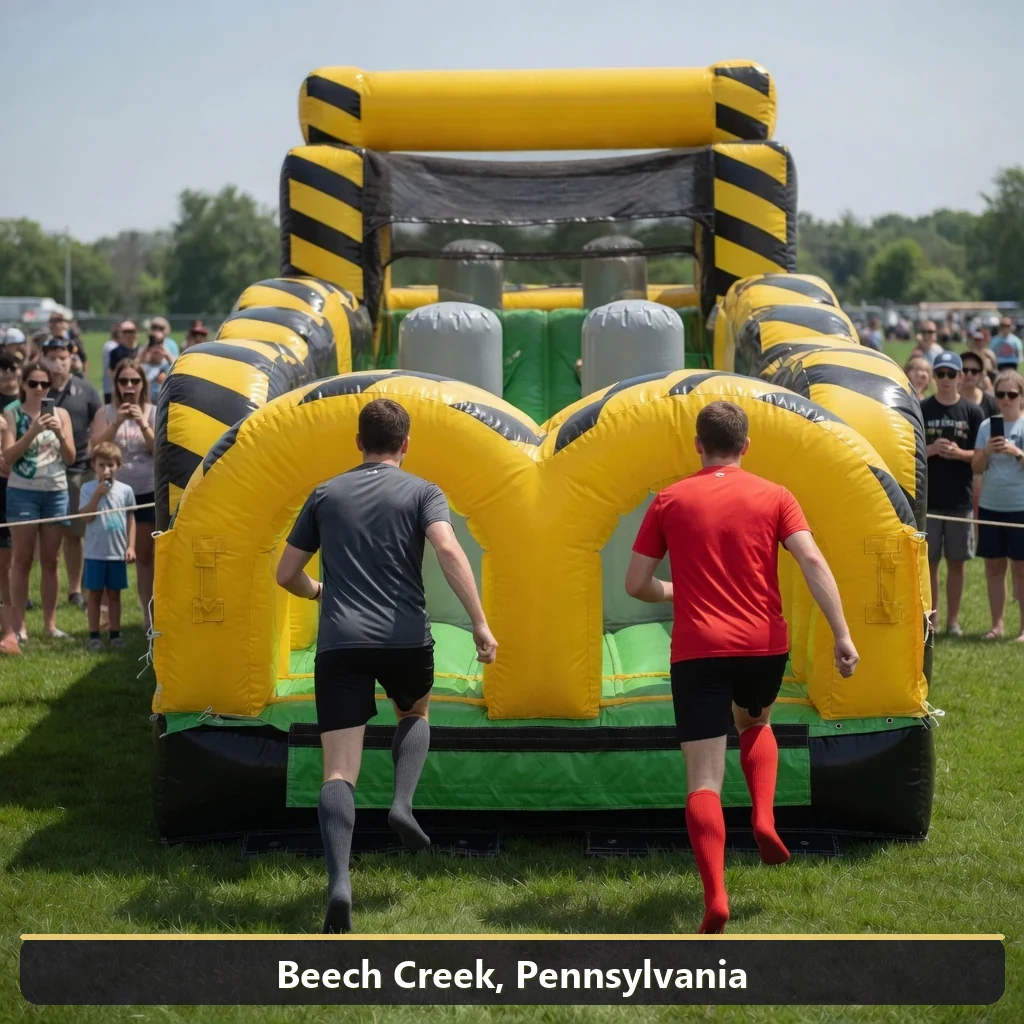 Inflatable obstacle course rental for events in Beech Creek, Pennsylvania