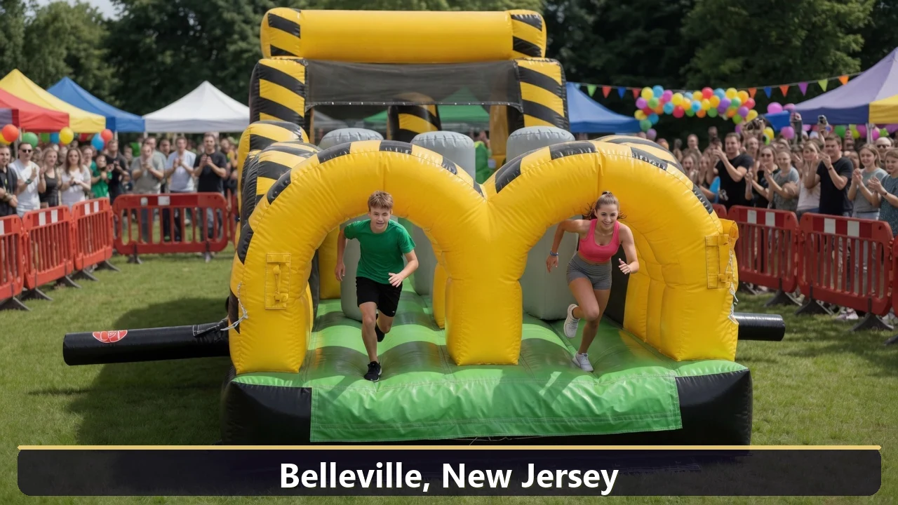 Inflatable obstacle course rental for events in Belleville, New Jersey