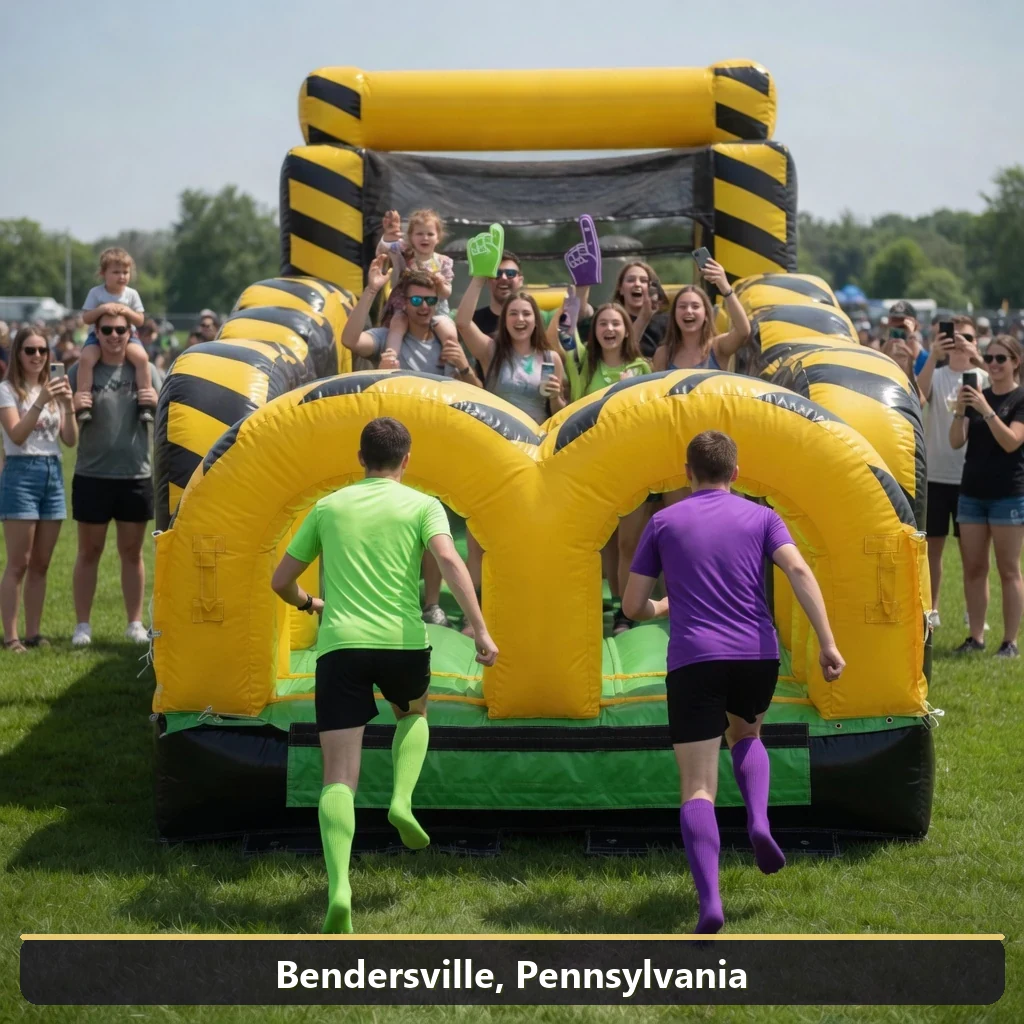 Inflatable obstacle course rental for events in Bendersville, Pennsylvania
