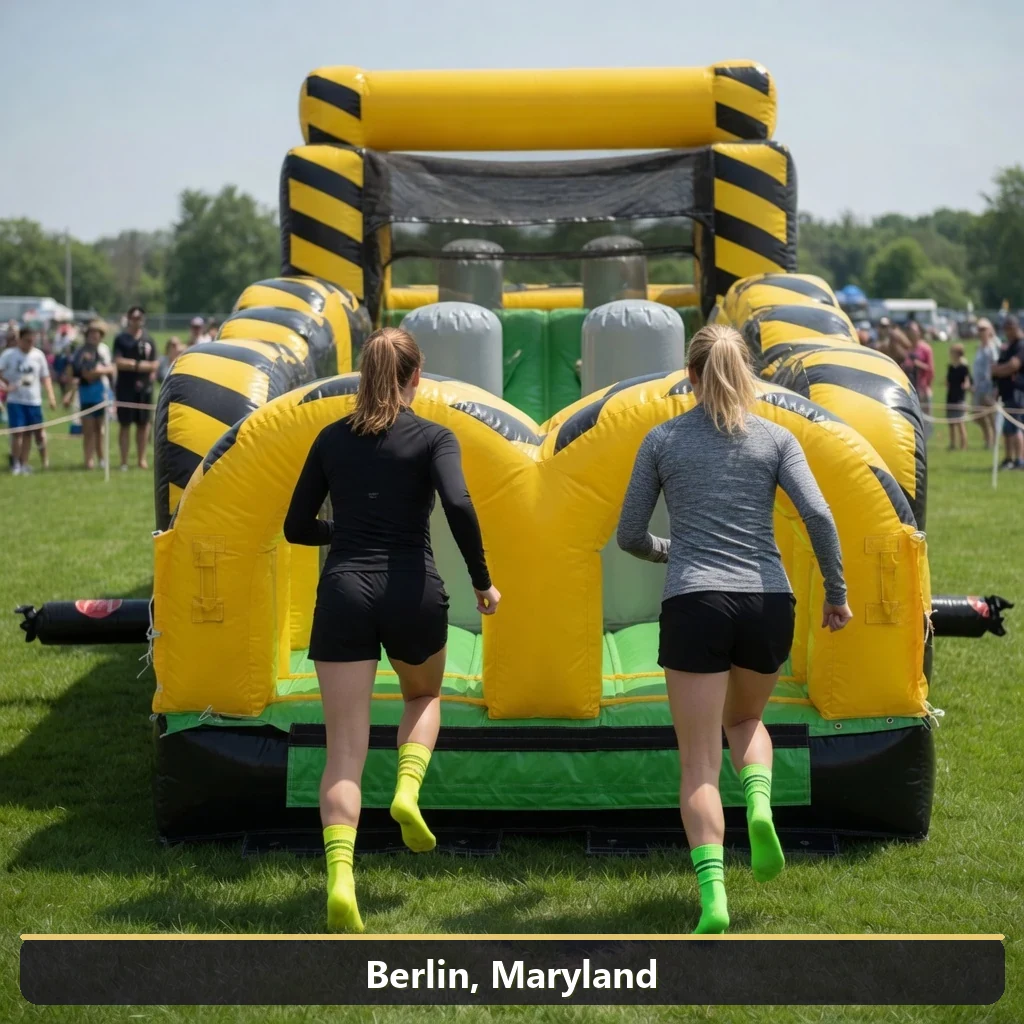 Inflatable obstacle course rental for events in Berlin, Maryland