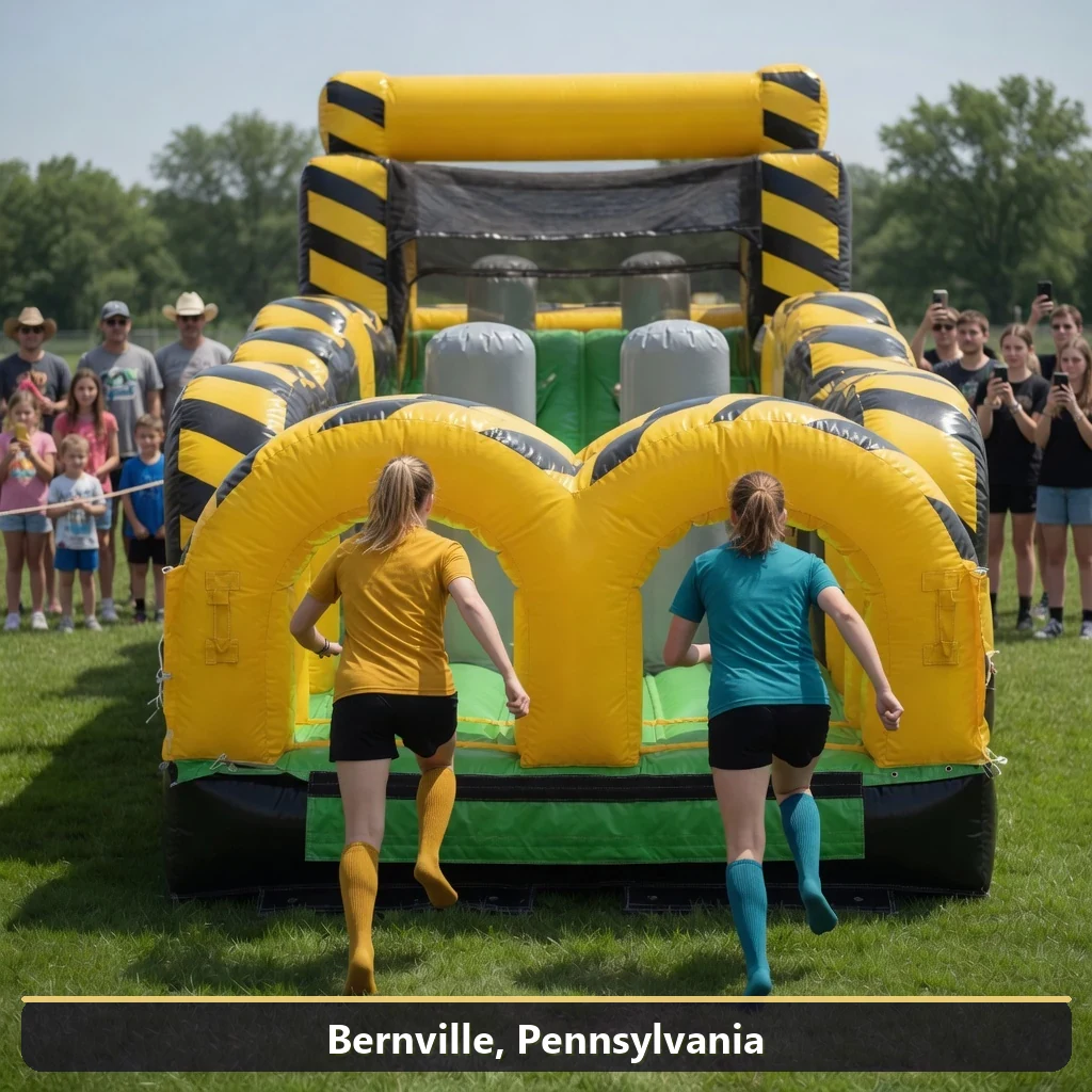 Inflatable obstacle course rental for events in Bernville, Pennsylvania
