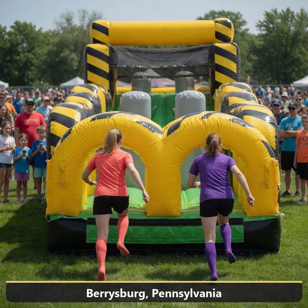 Inflatable obstacle course rental for events in Berrysburg, Pennsylvania