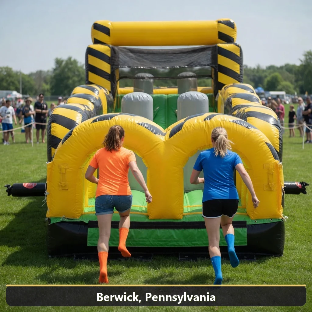 Inflatable obstacle course rental for events in Berwick, Pennsylvania