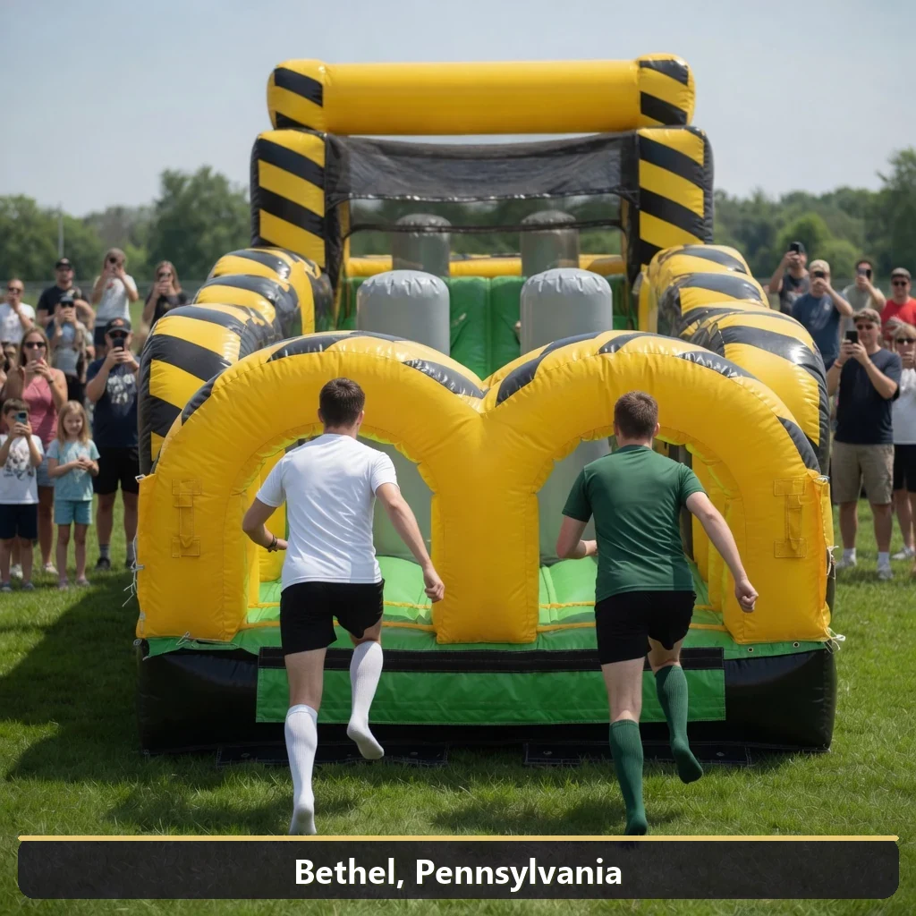 Inflatable obstacle course rental for events in Bethel, Pennsylvania