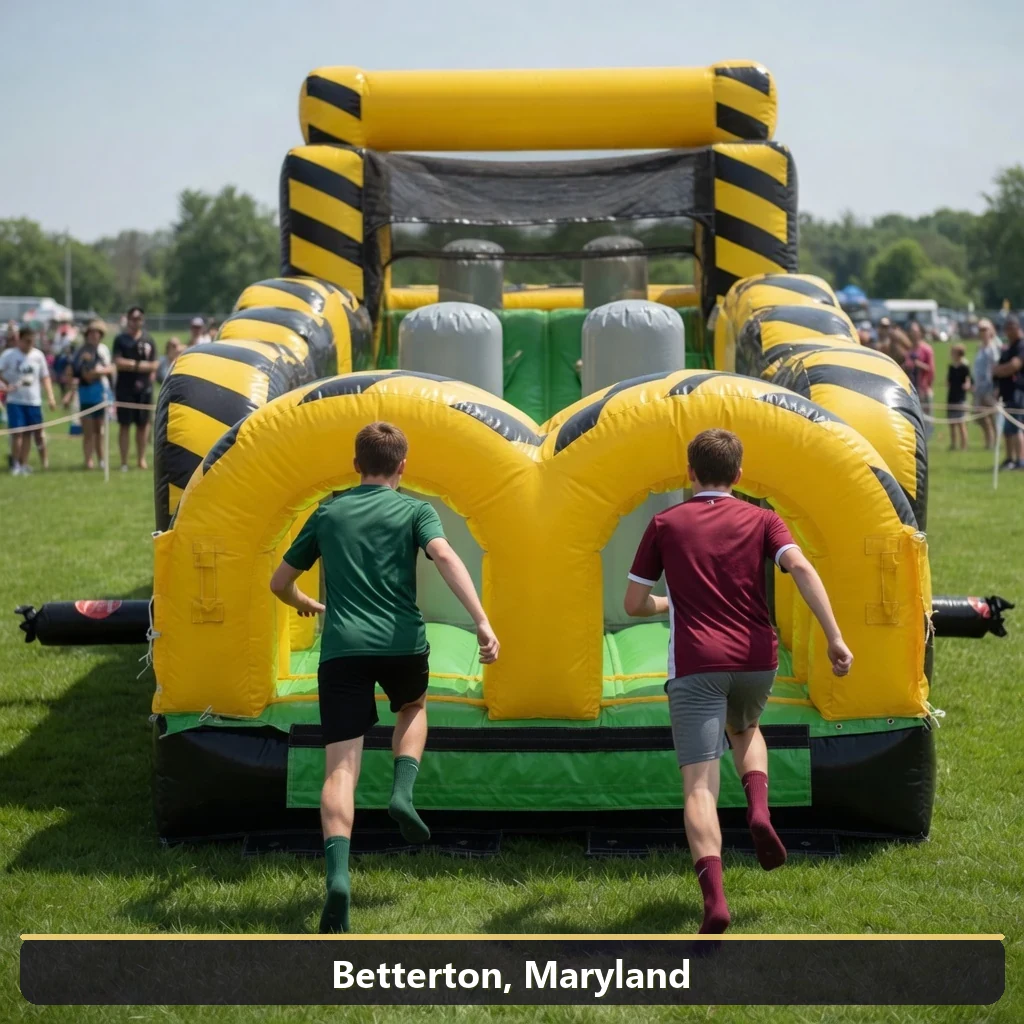 Inflatable obstacle course rental for events in Betterton, Maryland