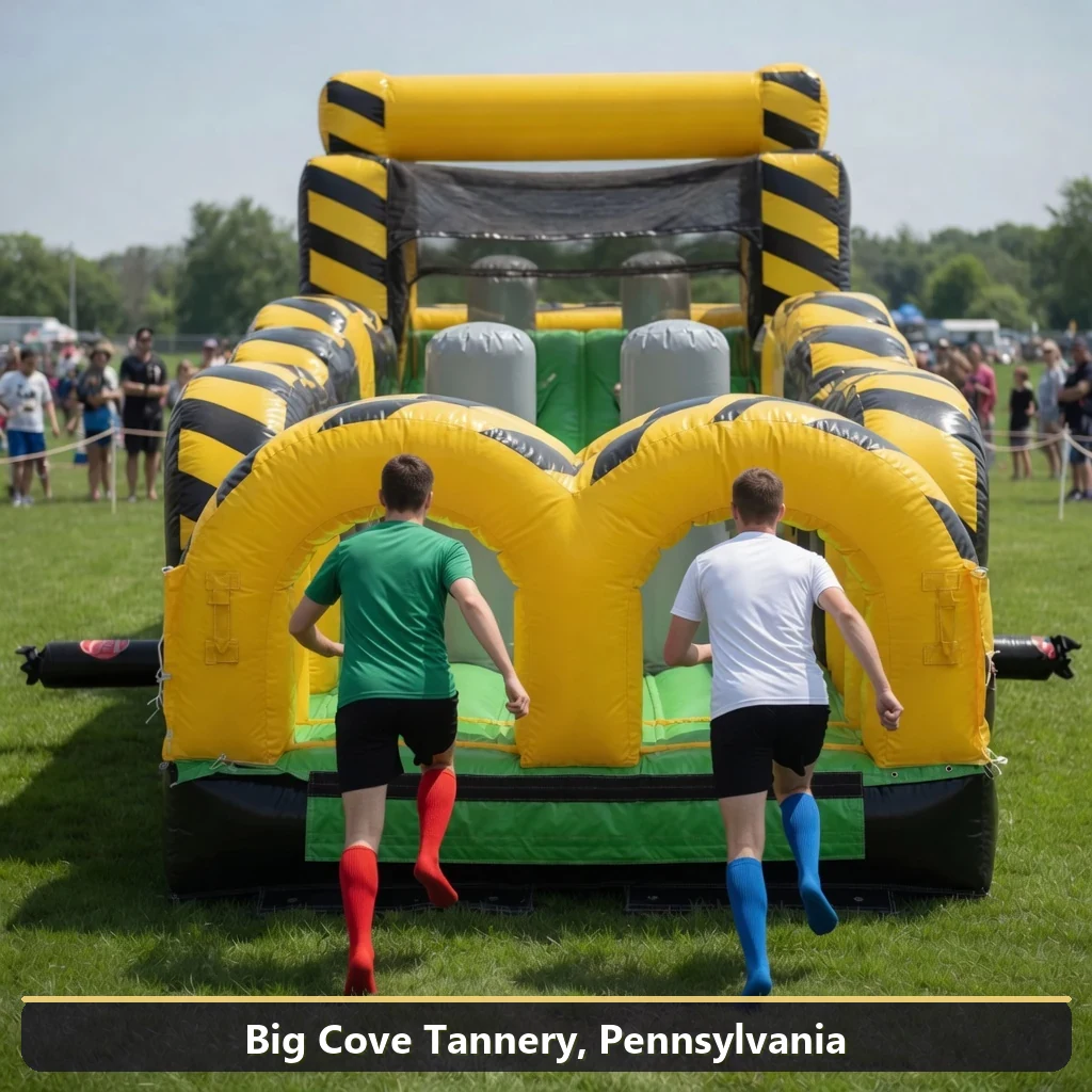 Inflatable obstacle course rental for events in Big Cove Tannery, Pennsylvania