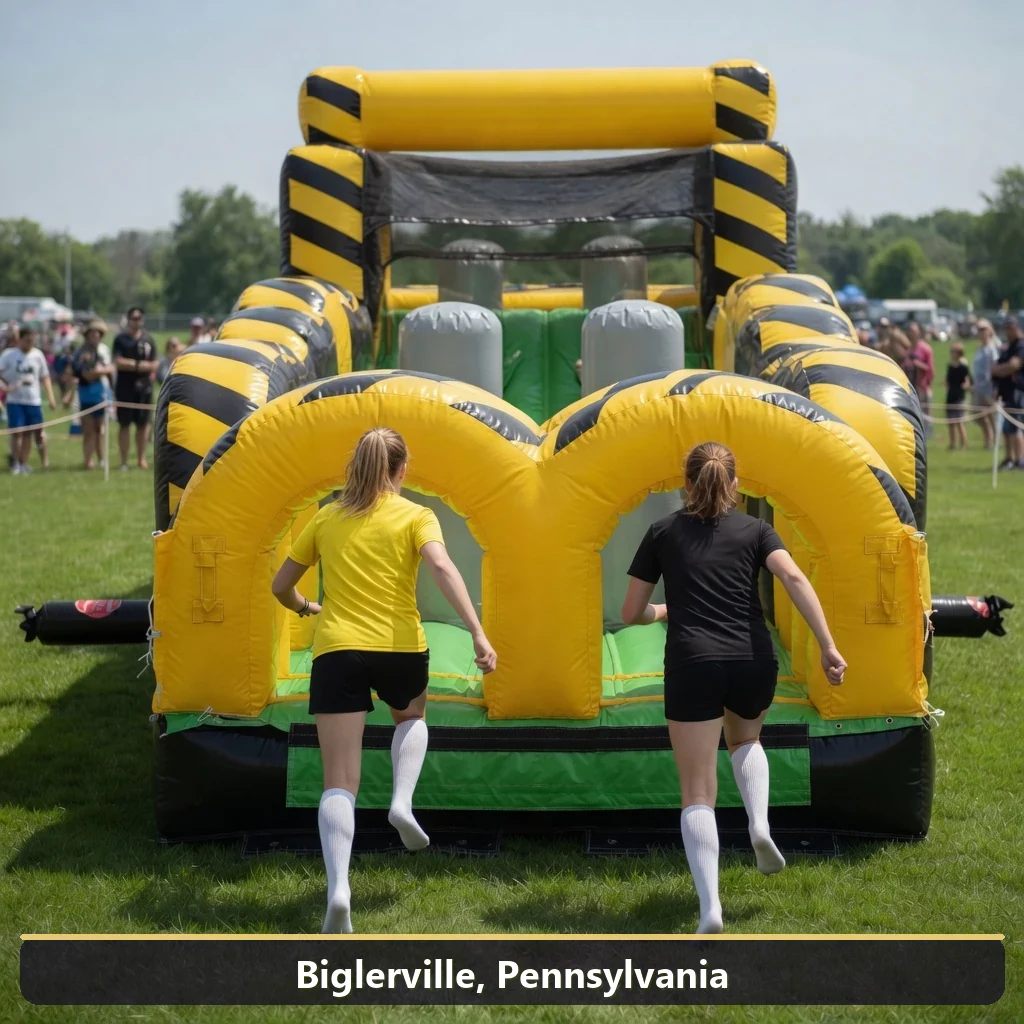 Inflatable obstacle course rental for events in Biglerville, Pennsylvania
