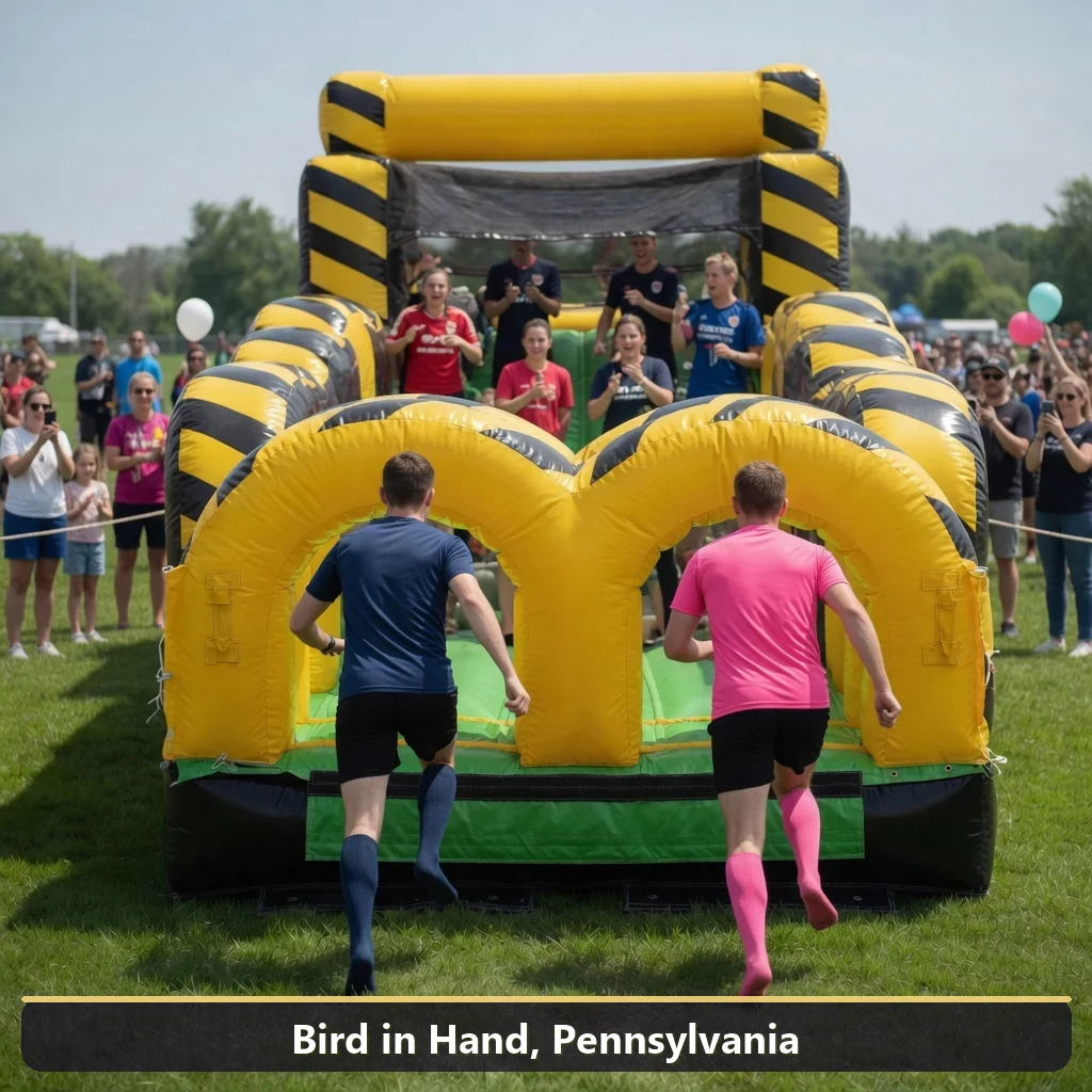 Inflatable obstacle course rental for events in Bird in Hand, Pennsylvania