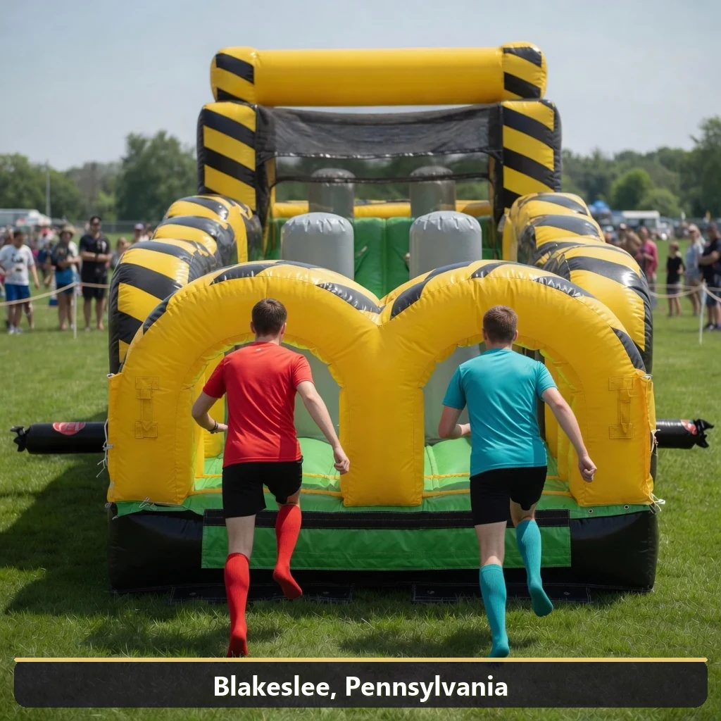 Inflatable obstacle course rental for events in Blakeslee, Pennsylvania