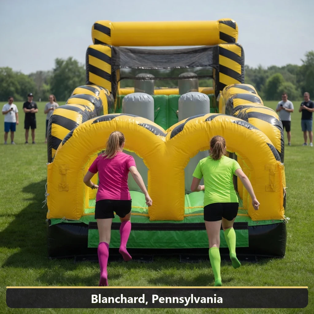 Inflatable obstacle course rental for events in Blanchard, Pennsylvania