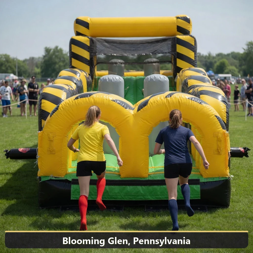 Inflatable obstacle course rental for events in Blooming Glen, Pennsylvania