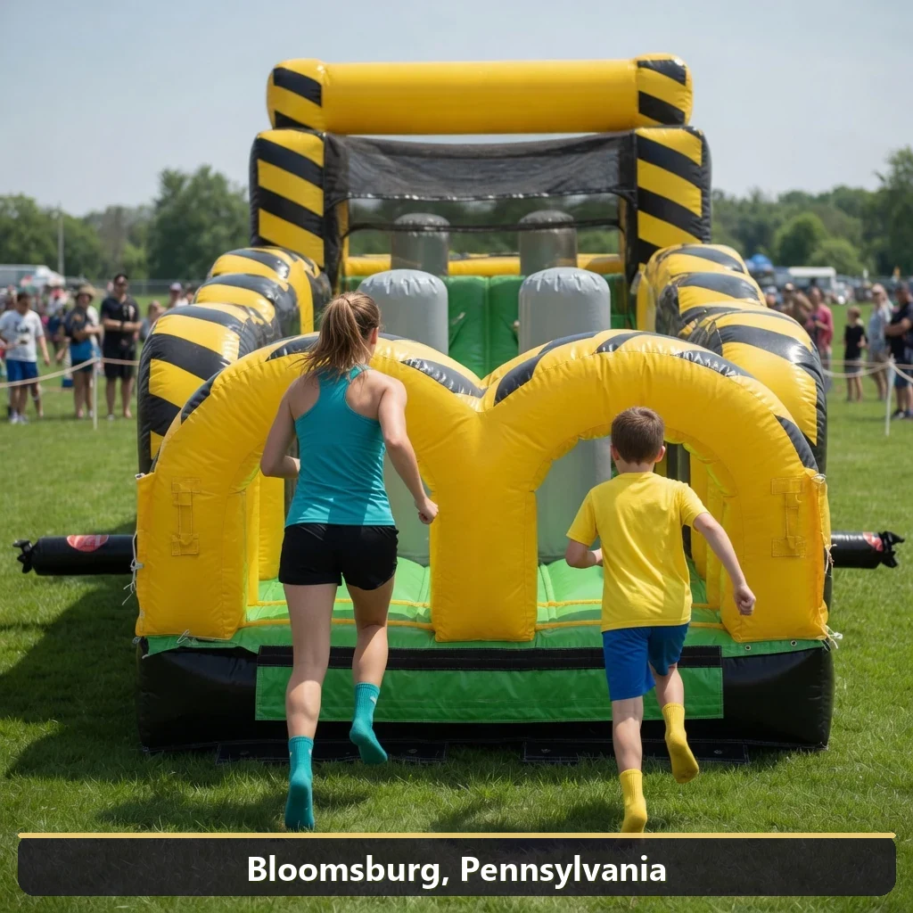 Inflatable obstacle course rental for events in Bloomsburg, Pennsylvania