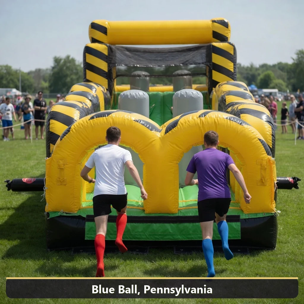 Inflatable obstacle course rental for events in Blue Ball, Pennsylvania