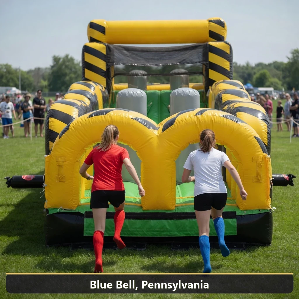 Inflatable obstacle course rental for events in Blue Bell, Pennsylvania