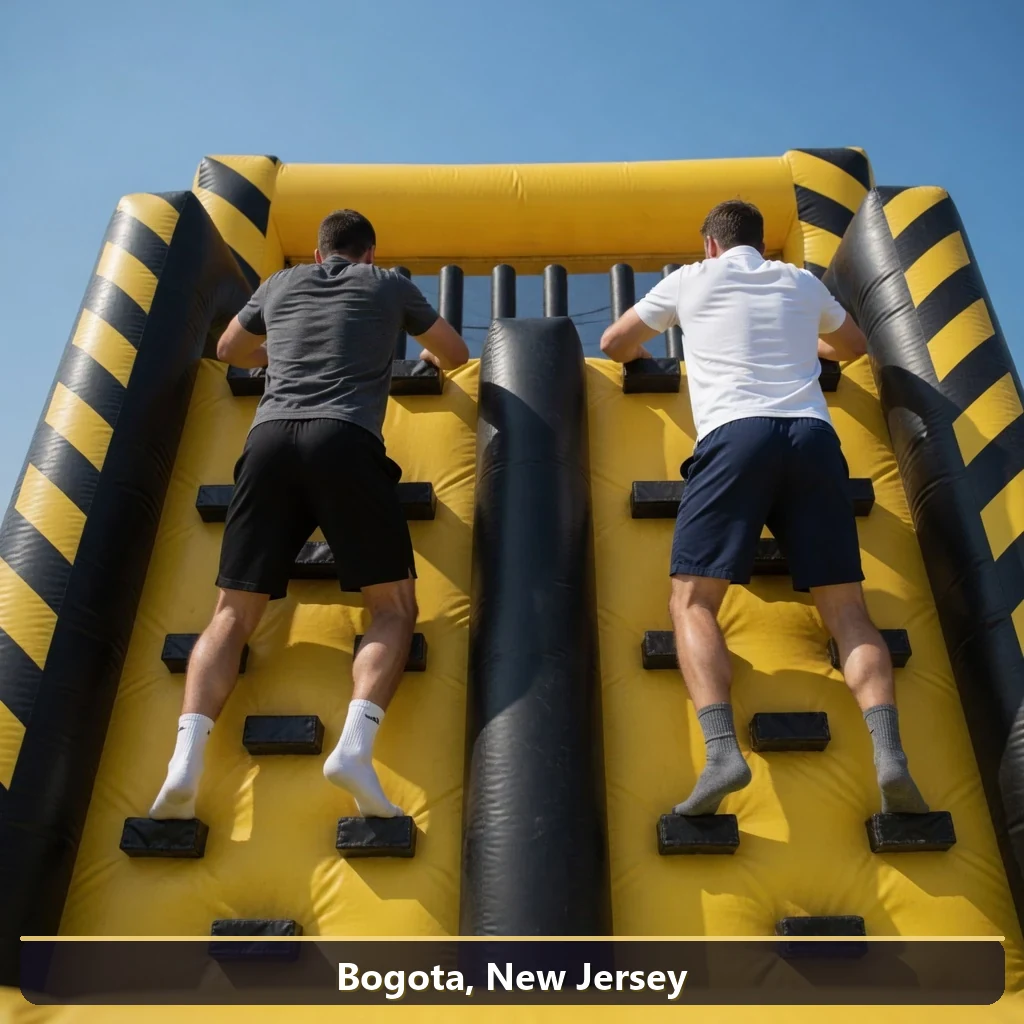 Inflatable obstacle course rental for events in Bogota, New Jersey