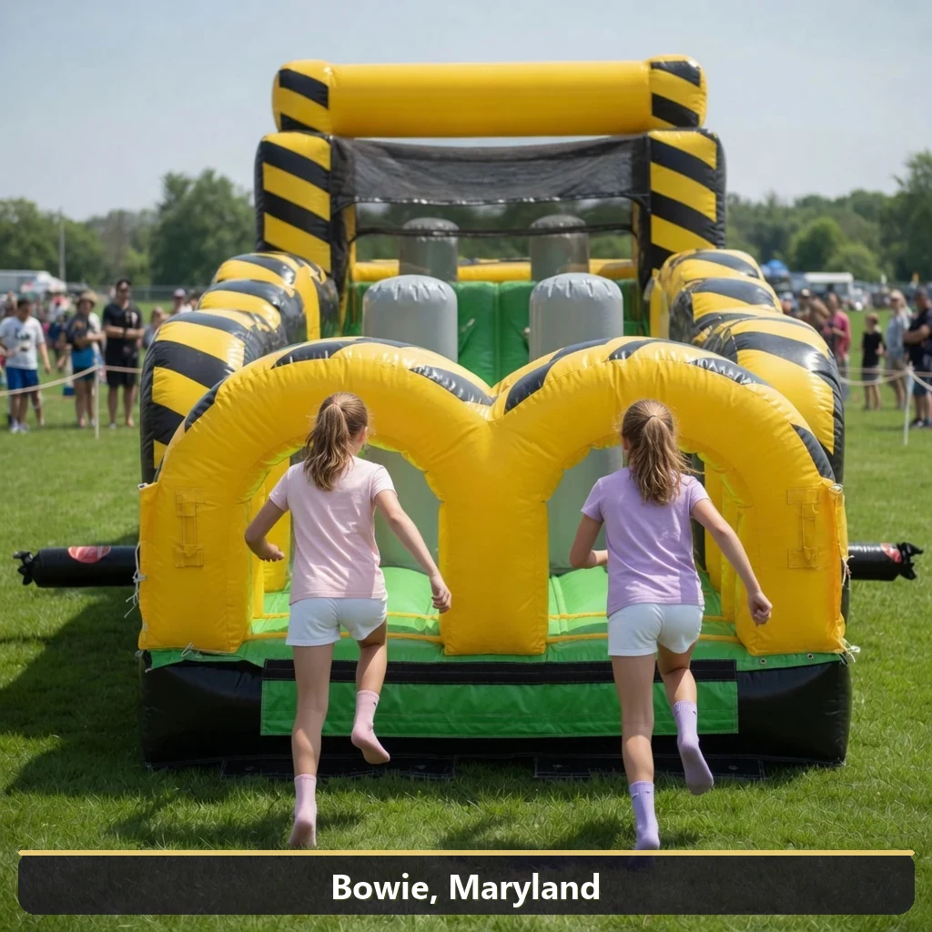 Inflatable obstacle course rental for events in Bowie, Maryland