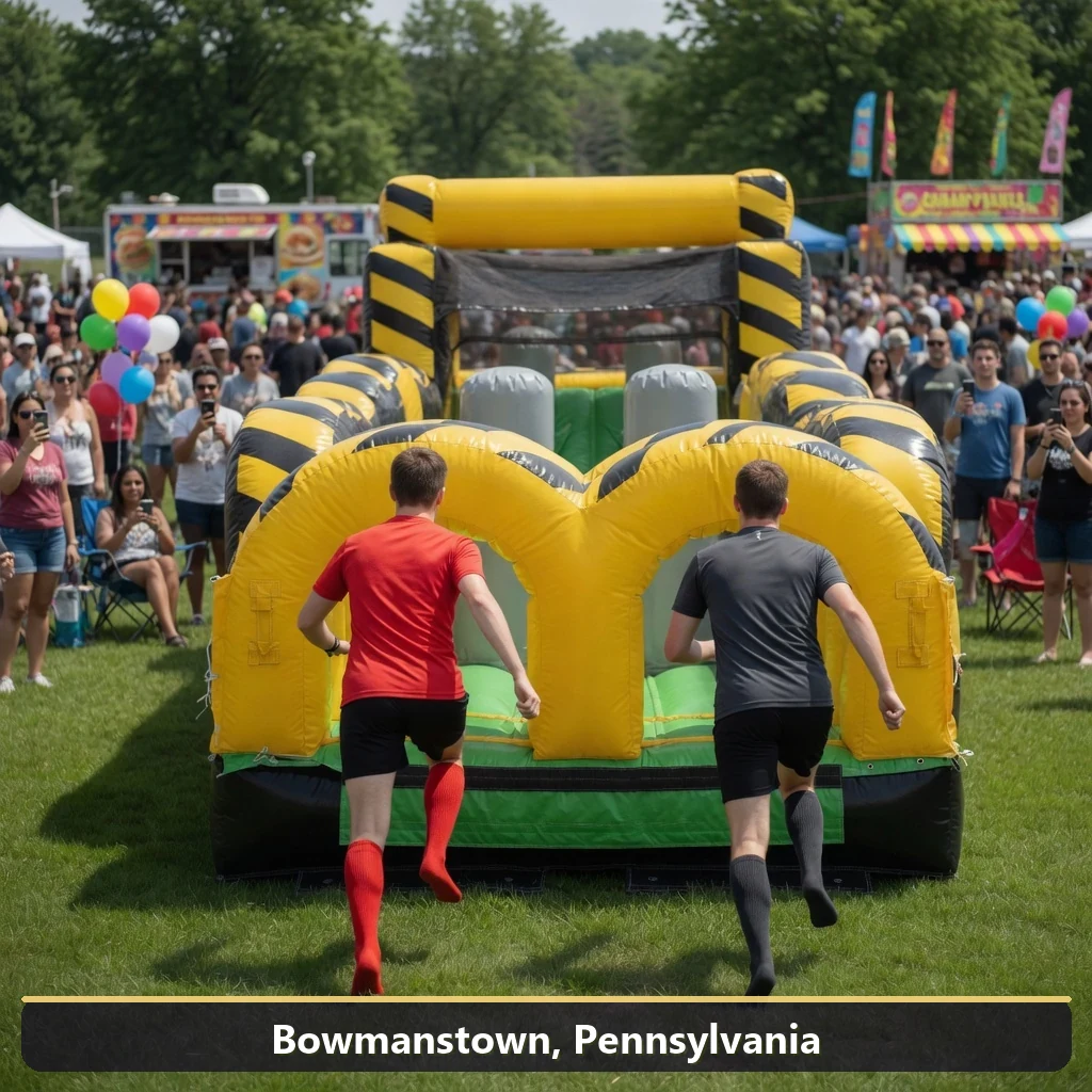 Inflatable obstacle course rental for events in Bowmanstown, Pennsylvania