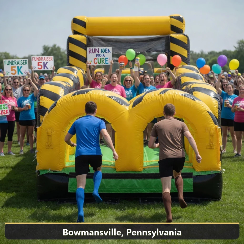 Inflatable obstacle course rental for events in Bowmansville, Pennsylvania