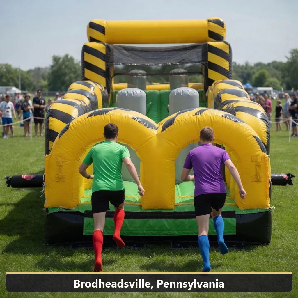 Inflatable obstacle course rental for events in Brodheadsville, Pennsylvania