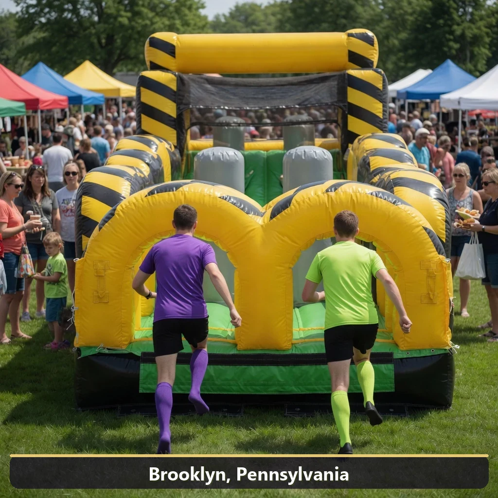 Inflatable obstacle course rental for events in Brooklyn, Pennsylvania