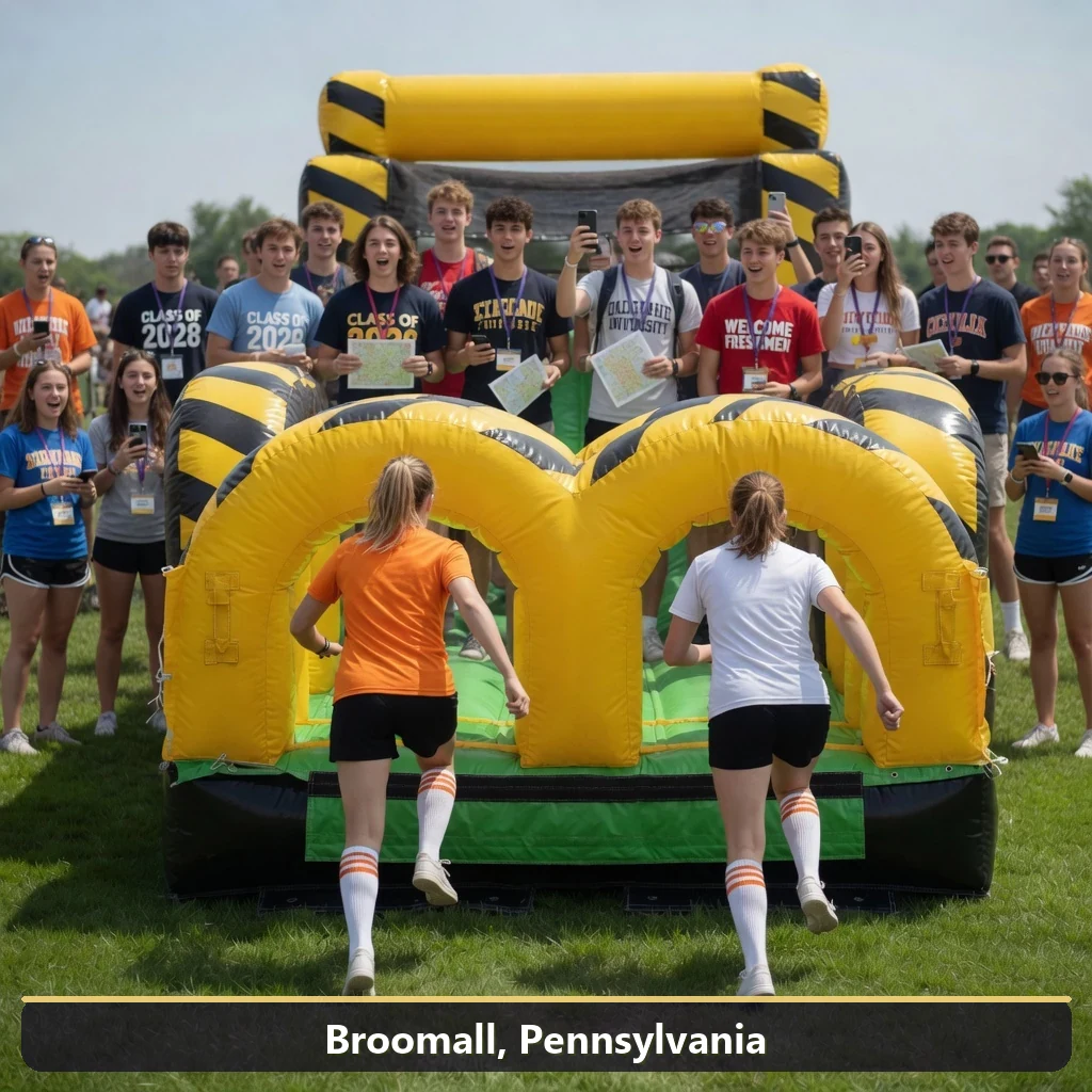 Inflatable obstacle course rental for events in Broomall, Pennsylvania