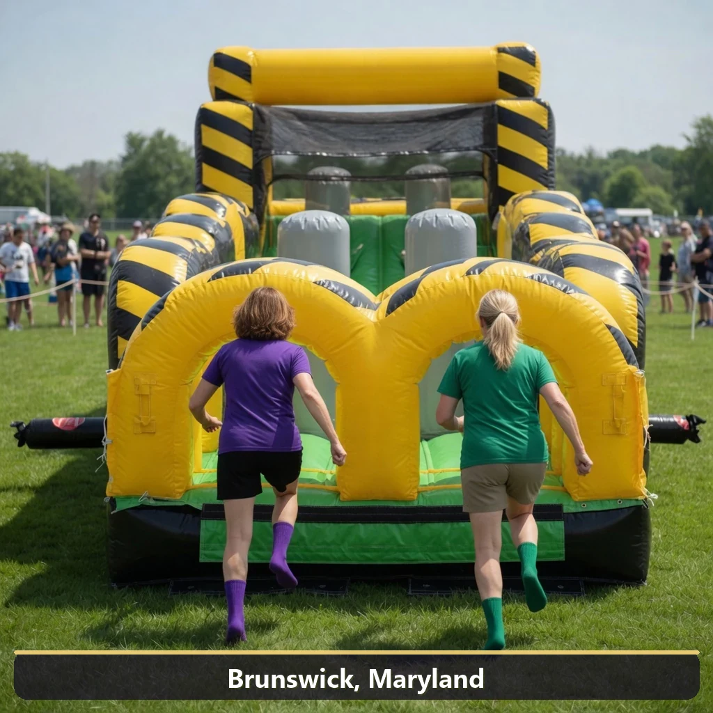 Inflatable obstacle course rental for events in Brunswick, Maryland