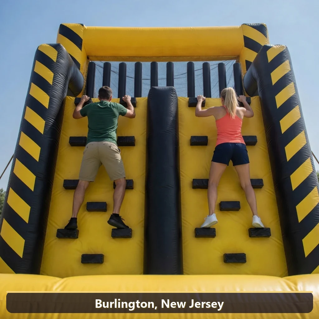 Inflatable obstacle course rental for events in Burlington, New Jersey
