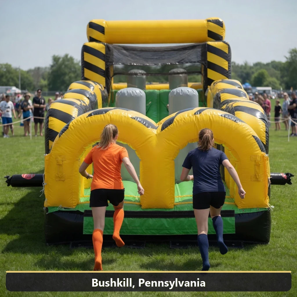 Inflatable obstacle course rental for events in Bushkill, Pennsylvania