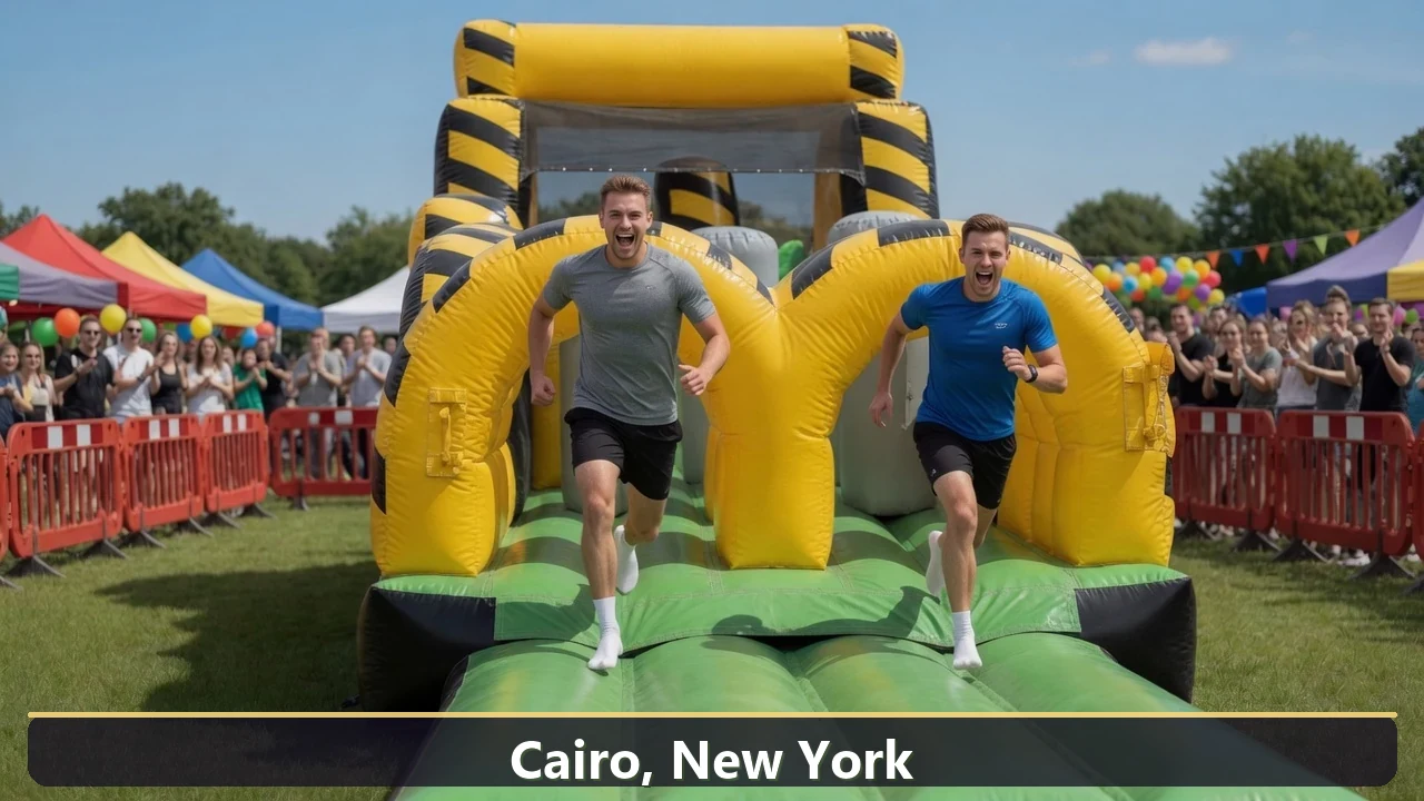 Inflatable obstacle course rental for events in Cairo, New York
