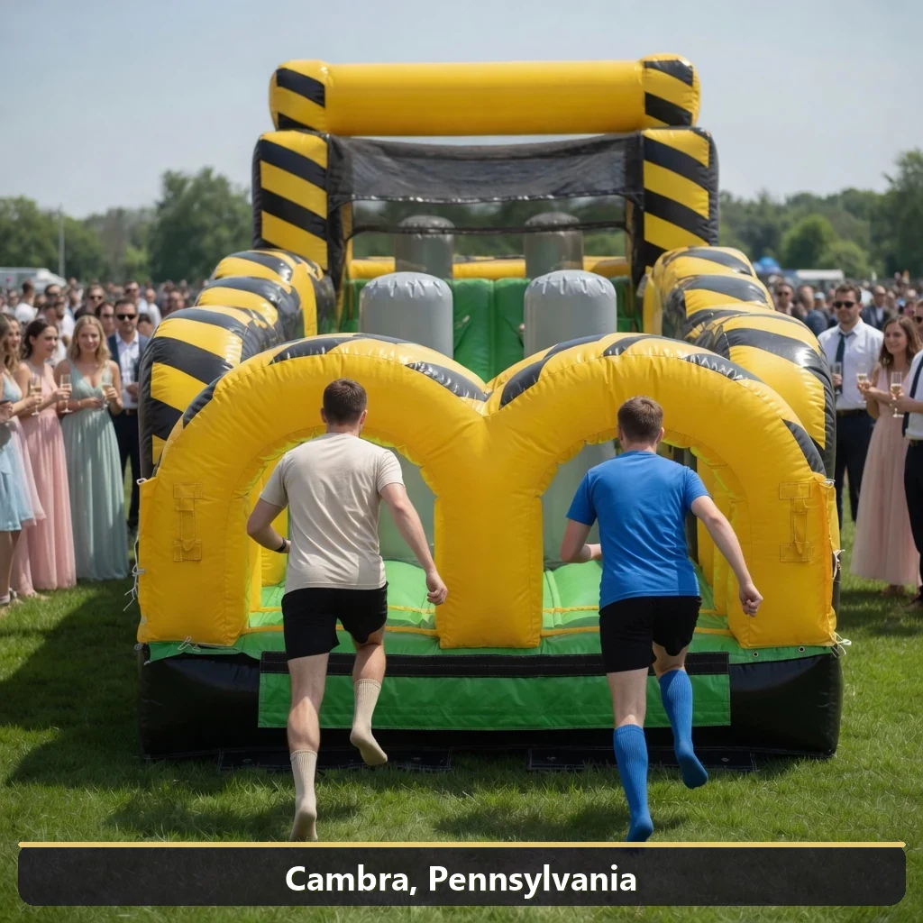 Inflatable obstacle course rental for events in Cambra, Pennsylvania