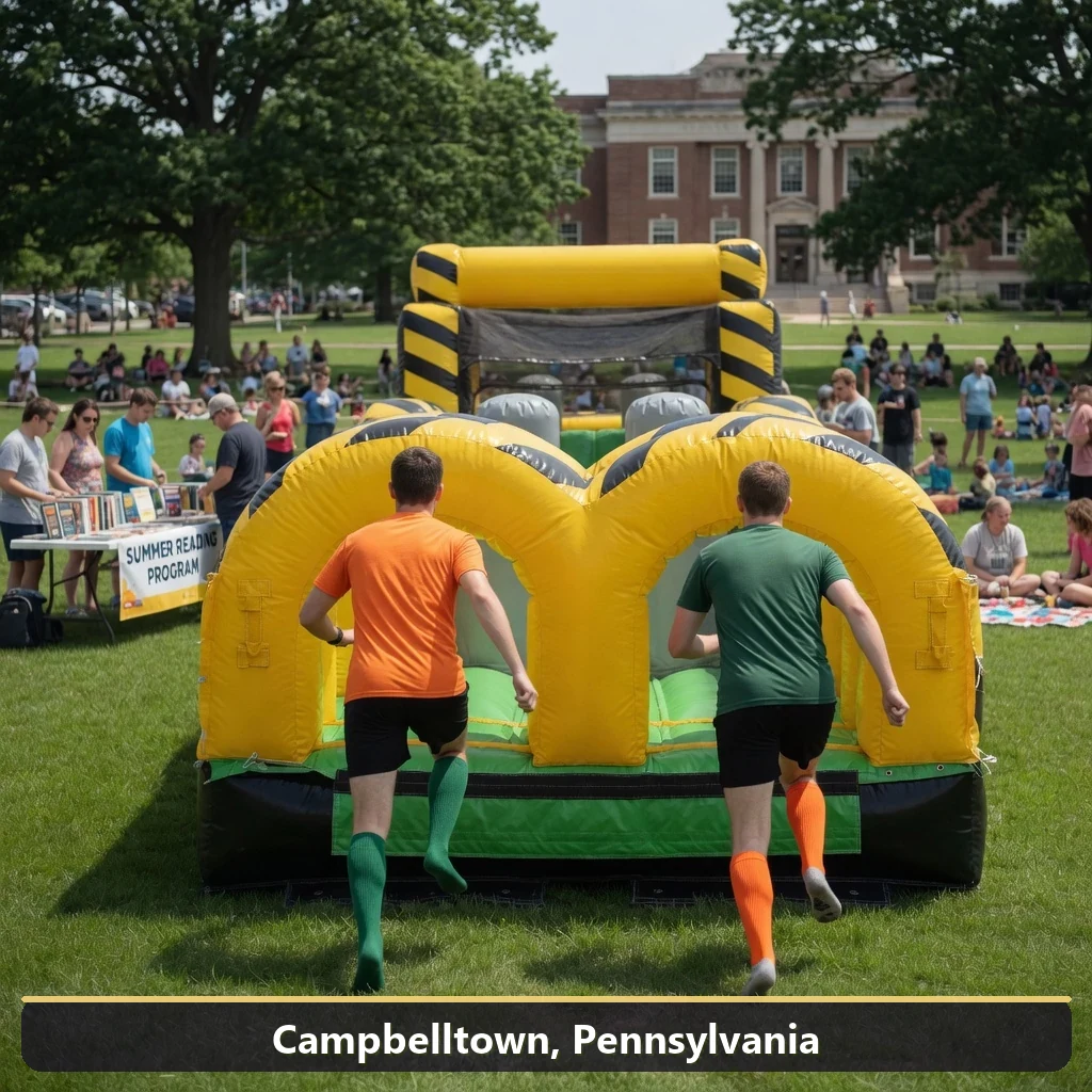 Inflatable obstacle course rental for events in Campbelltown, Pennsylvania