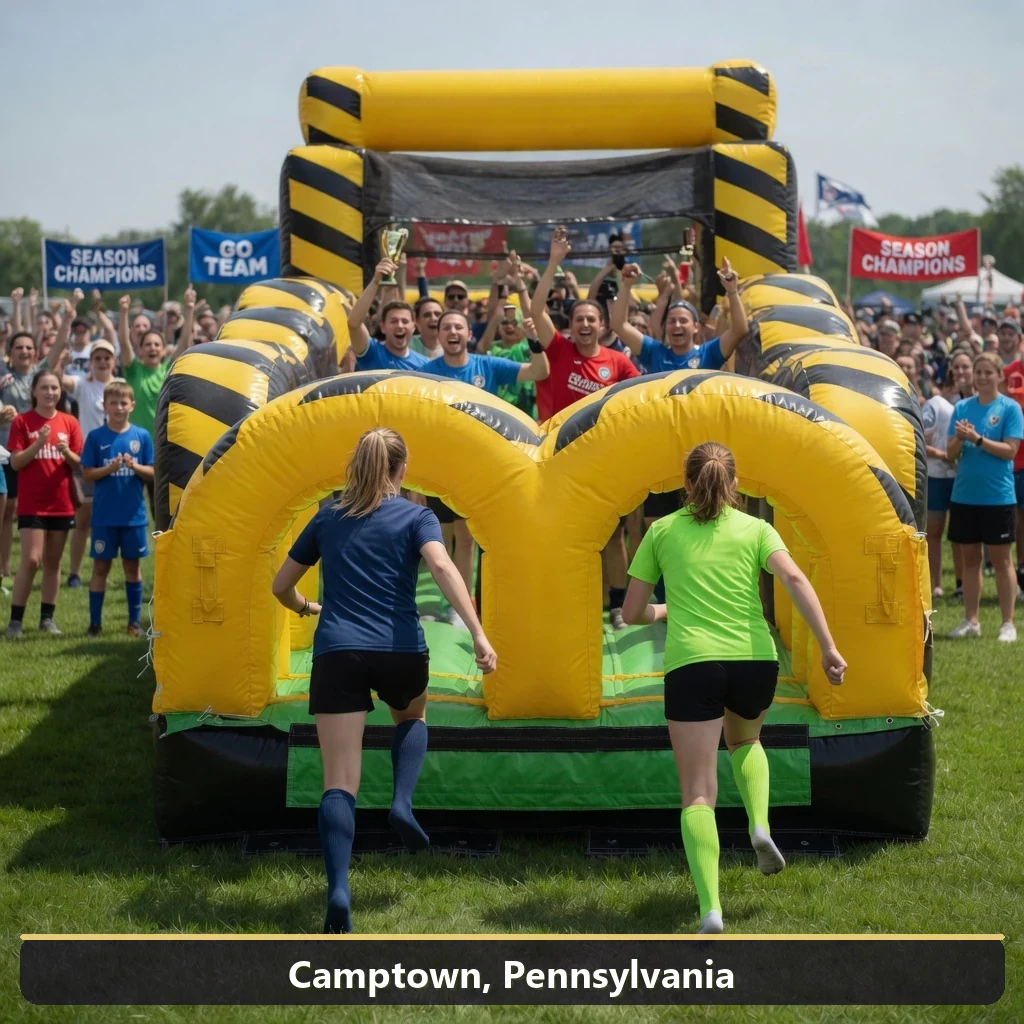 Inflatable obstacle course rental for events in Camptown, Pennsylvania