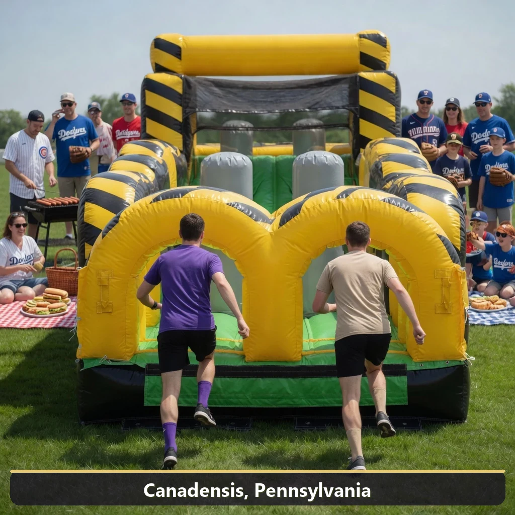 Inflatable obstacle course rental for events in Canadensis, Pennsylvania