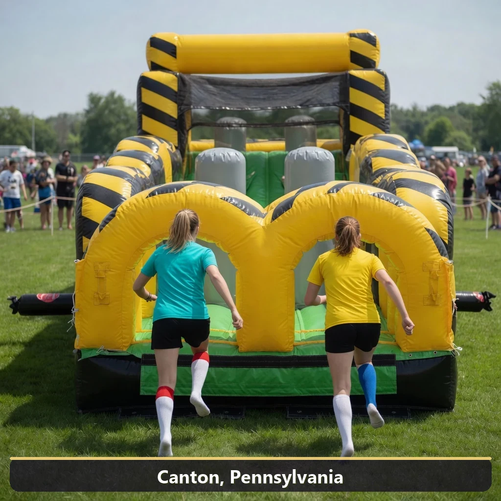 Inflatable obstacle course rental for events in Canton, Pennsylvania