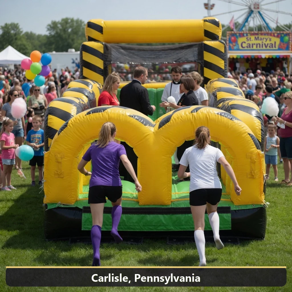 Inflatable obstacle course rental for events in Carlisle, Pennsylvania