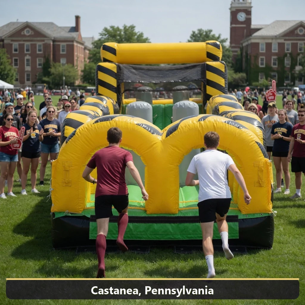 Inflatable obstacle course rental for events in Castanea, Pennsylvania