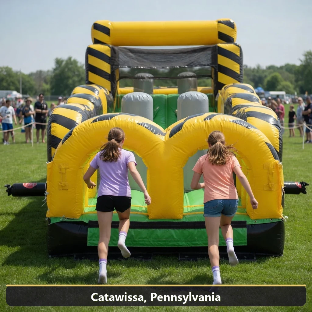 Inflatable obstacle course rental for events in Catawissa, Pennsylvania