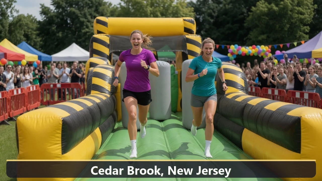 Inflatable obstacle course rental for events in Cedar Brook, New Jersey